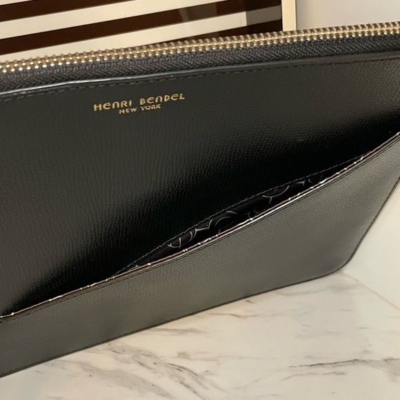 Henri Bendel Black Leather Clutch - Picture 3 of 8
